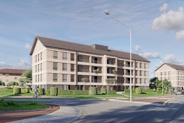Visualisering av planerade bostadshus