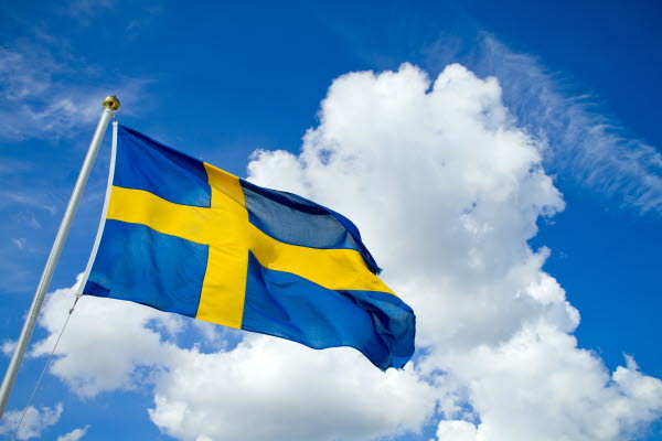 Sveriges flagga. Foto.
